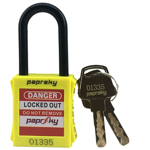 Safety Lockout Dielectric Padlock Yellow PS LOTO PPNR-38 (Dielectric Short Shackle)